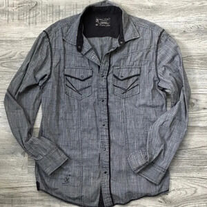 Marc Echo Cut & Sew Mens Casual Button Down Shirt Sz L